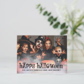 Twee foto's Happy Halloween Family Briefkaart (Staand voorkant)