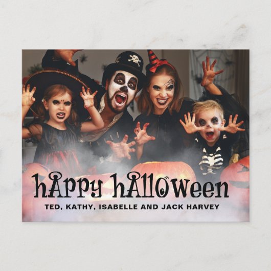Twee foto's Happy Halloween Family Briefkaart (Voorkant)