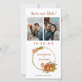 Twee foto's herfst Pumpkins Fall Wedding Save The Date (Voorkant)