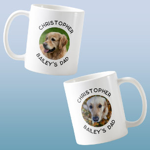 Twee foto's hond huisdier vader gepersonaliseerd koffiemok