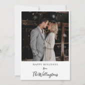 Twee foto's Huwelijk Koppel Script Kerst Groet Feestdagenkaart (Voorkant)