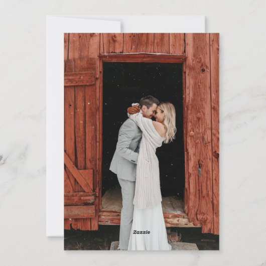 Twee foto's Huwelijk Koppel Script Kerst Groet Feestdagenkaart (Achterkant)