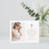 Twee foto's kruis eerste communie dank je briefkaart (Staand voorkant)