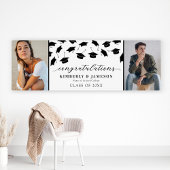 Twee foto's met dubbele Afstuderen banner