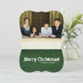 Twee foto's met een lederen blaasholiday-kaart met feestdagenkaart (Staand voorkant)