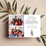 Twee foto's met kerstboomvariëteiten<br><div class="desc">Verstuur je kerstwensen in stijl met je twee foto-kerstboomfoto's Moderne Kaart voor kerstmis.</div>