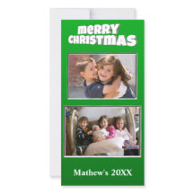 Twee foto's met kerstgroen, bericht achter serie