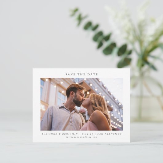 Twee foto's minimalistisch, modern legant sparen d briefkaart (Staand voorkant)