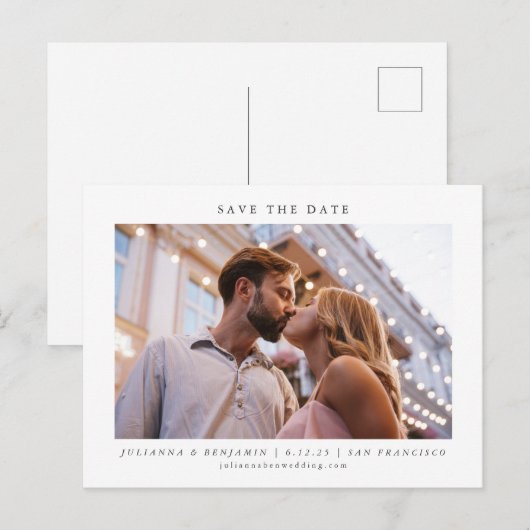 Twee foto's minimalistisch, modern legant sparen d briefkaart (Voorkant / Achterkant)