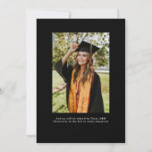 Twee foto's Modern Calligrafie Foto Afstuderen Aankondiging (Achterkant)