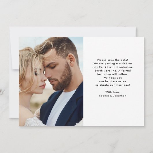 Twee foto's | Moderne script save the date (Achterkant)