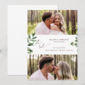 Twee foto's op de laatste bruiloft save the date (Voorkant / Achterkant)