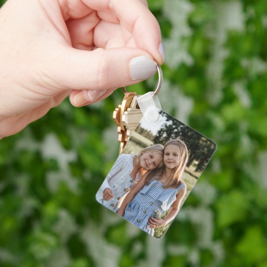 Twee foto's op dubbele zijden sleutelhanger (Hand)