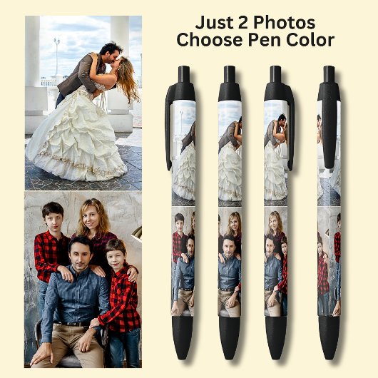 Twee foto's op zwart zwarte inkt pen