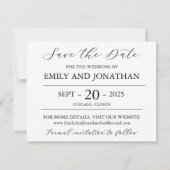 Twee foto's opslaan op de datumkaart in zwart save the date (Achterkant)