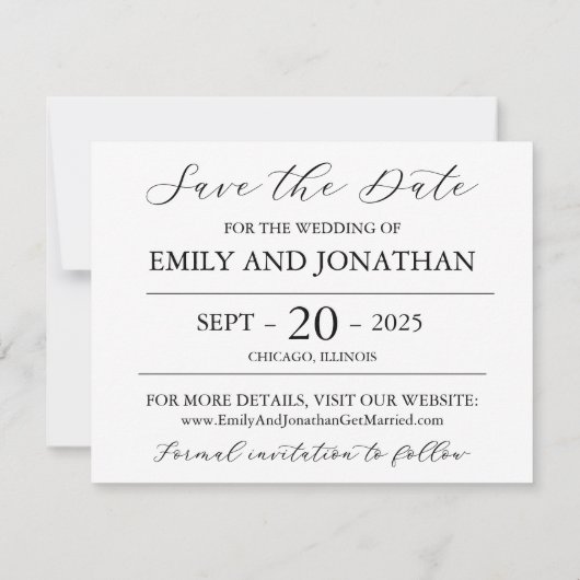 Twee foto's opslaan op de datumkaart in zwart save the date (Achterkant)