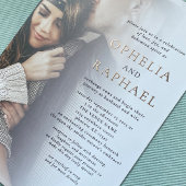 Twee foto's Overlay QR Code Bohemian Wedding Real Folie Uitnodiging