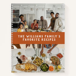 Twee foto's Pompoen Sinaasappel Eenvoudige familie Notitieboek