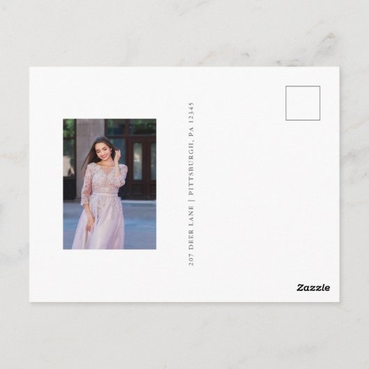 Twee Foto's Quinceanera Roze Bedankt Groenery Briefkaart (Achterkant)