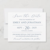 Twee foto's Sla de datum Kaart in Dusty Blue (Achterkant)