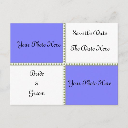 Twee foto's slaan de datum op aankondigingskaart (Voorkant)