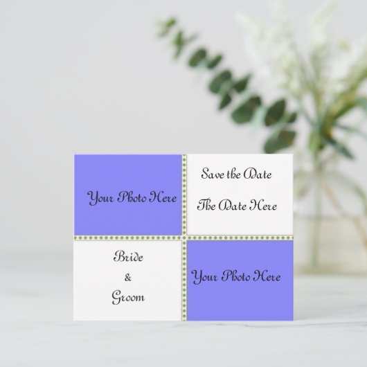 Twee foto's slaan de datum op aankondigingskaart (Staand voorkant)