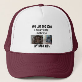 Twee foto's tribute met liefdevolle boodschap trucker pet
