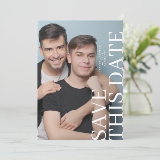 Twee foto's Trouwen SAVE THIS DATE Save The Date (Staand voorkant)