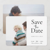 Twee Foto's Trouwkaart Opslagdatum Save The Date (Voorkant / Achterkant)