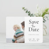 Twee Foto's Trouwkaart Opslagdatum Save The Date (Staand voorkant)