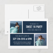 Twee foto's uitnodigen uitnodiging briefkaart (Voorkant / Achterkant)