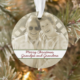 Twee foto's van grootouders van kleinkind ornament