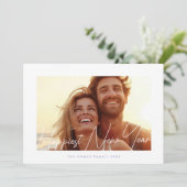 Twee foto's van het gelukkigste aangepaste nieuwja feestdagenkaart (Staand voorkant)