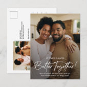 Twee foto's verlovingsaankondiging ansichtkaart uitnodiging briefkaart (Voorkant / Achterkant)