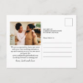 Twee foto's verlovingsaankondiging ansichtkaart uitnodiging briefkaart (Achterkant)