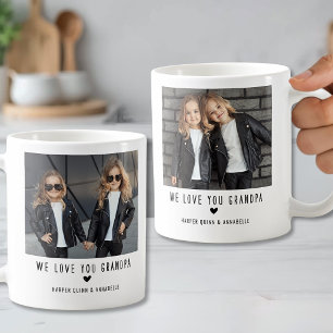 Twee foto's We Love You Opa Koffiemok