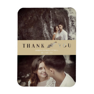 Twee foto's Wedding Couple Gold Cut Paper-effect Magneet