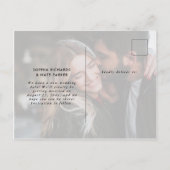 Twee foto's | Witte hart en script Wijzig de datum Aankondigingskaart (Achterkant)