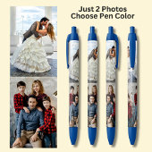 Twee foto's zwarte inkt pen