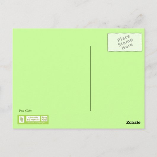Twee Fox Cubs Briefkaart (Achterkant)