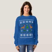 Twee fox Red Labradors voor kerstmis Trui (Voorkant volledig)