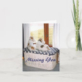 Twee Fox-terrieren van de Draad in het Venster Kaart (Voorkant)