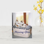 Twee Fox-terrieren van de Draad in het Venster Kaart (Gele Bloem)