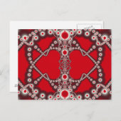 Twee Fractals van Valentijn van Harten Feestdagenkaart (Voorkant / Achterkant)