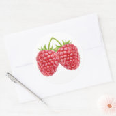 Twee frambozen ronde sticker (Envelop)