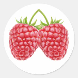 Twee frambozen ronde sticker