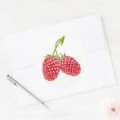 Twee frambozen ronde sticker (Envelop)