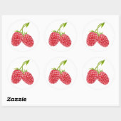 Twee frambozen ronde sticker (Vel)