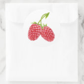 Twee frambozen ronde sticker (Tas)