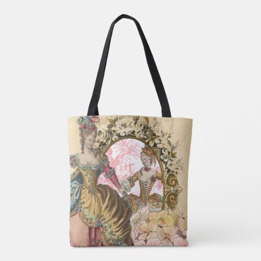 Twee Franse Dames en heren, een Lijst Tote Bag (Achterkant)